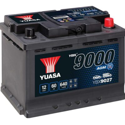 YBX9027 12V 60Ah 640A Yuasa AGM Start Stop Plus Battery